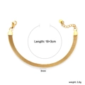 Minimalist 18K gold mesh stainless steel bracelet with 18+3cm length and 6mm width - Gold Woven Mesh Chain Style (BC608818G)