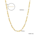 Detail view of 40cm stainless steel gold chain with 4.7mm white enamel oval beads and extender - White Enamel Style (NE2D780AG)