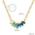Collana di zirconi dorati con pietre marquise sfumate blu e misure dettagliate - Stile Zirconia Sfumata Blu (NE2D650DG)