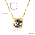 Gold square pendant necklace featuring a 10mm grey faceted opal crystal stone - Gold Gray (NE2D040BG)