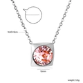 Minimalist square pink zircon pendant necklace in silver with 43+5cm chain size - Silver Light Pink (NE2D040FS)
