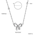 Collana con ciondolo a fiocco argento con catena regolabile 40+5cm e sfere decorative - Stile Fiocco d'Argento (NE2B5601S)