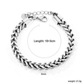 Details des 6 mm breiten Edelstahl-Armbands mit 18+3 cm verstellbarer Gliederkette - Silberne Fuchsschwanz-Geflochtene Kette