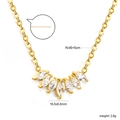 Elegante collana in acciaio inossidabile dorato con ciondolo in zircone taglio marquise a ventaglio - Stile Zirconia Bianca (NE2D650AG)