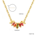Collana dorata con zirconi colorati marquise, N:45+5cm, 16,5x8,5mm, peso 2,6g - Stile Zirconia Colorata (NE2D650MG)