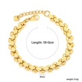 Dettaglio catena placcata oro 18k con chiusura a moschettone e misura di 18+3cm - Stile a Maglie Ovali con Puntini (BR279401G)