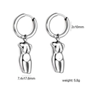 Polierte silberne Ohrhänger mit weiblicher Silhouette aus robustem Edelstahl - Silberne Torso Silhouette (EA586701S)