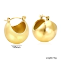 Minimalistische dicke goldene Hohlkugel-Creolen mit 19,5 mm Durchmesser und 15 g Gewicht - Ball Drop Reifen (EA598001G) / Gold
