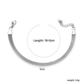 Bracelet en maille milanaise argentée en acier inoxydable de 6 mm de large, 18+3 cm - Style de Chaîne à Mailles Tissées Argentée (BC608818S)
