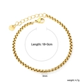 Dettaglio del bracciale a catena box 3mm in acciaio inossidabile dorato regolabile 18+3cm - Catena Box Oro (BC308618G) / Larghezza 3mm