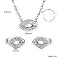 Parure bijoux acier inoxydable argenté avec zircon marquise et tailles détaillées - Style Argenté (SE26050AS)