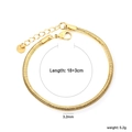 Dettaglio bracciale catena serpente dorata con chiusura a moschettone e ciondolo - Catena Serpente Oro (BC308518G) / Larghezza 3.2mm