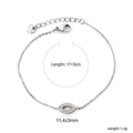 Silver 18K gold-plated stainless steel devil eye bracelet with zircons, 17+3cm length - Silver Evil Eye Style (BR27580AS)