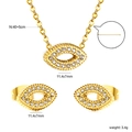 Parure de bijoux en acier doré avec collier et boucles d'oreilles en forme d'œil - Style Doré (SE26050AG)