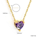 Collier élégant doré avec pendentif cœur en zircon violet et chaîne ajustable - Style Cœur Violet (NE2E040CG)