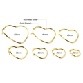 Various sizes of gold-plated stainless steel heart-shaped hoop earrings from 20mm to 50mm - 20mm / Gold (EA309920G)