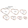 Size chart for heart-shaped stainless steel earrings in rose gold finish from 20mm to 50mm - 20mm / Rose Gold (EA309920R)