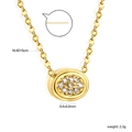 Detailed specs for 18K gold plated necklace with white zircon pendant and measurements - Oval Style (NE2E170AG)