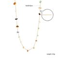 Kleurrijke natuurstenen halsketting met gouden rvs ketting, 40 cm plus 5 cm verlenging - Kleurrijke Steen Stijl(NE2D750MG)