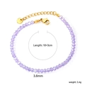 Bracciale viola in acciaio inossidabile con perle sfaccettate 3,6mm e chiusura d'oro - Stile Lavanda (BR28080CG)