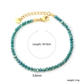 Bracelet perlé doré avec perles en cristal facetté turquoise 3,6mm et fermoir mousqueton - Style Vert Foncé Irisé (BR28080ZG)