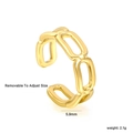 Vue macro détaillée d'une bague chaîne évidée plaquée or 18k avec largeur de 5,9 mm - Style de Chaîne Évidée Ovale (RI154501G)