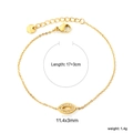 Gold plated stainless steel heart chain bracelet with zircon evil eye charm in 17+3cm - Gold Evil Eye Style (BR27580AG)