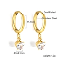 Boucles d'oreilles créoles en acier doré avec pendentifs cœur en zircone cubique - Cœur Transparent Or (EA57130AG)