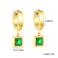 Vierkante smaragd zirkoon hanger oorringen in goud met afmetingen en het gewicht - Smaragdgroene Vierkante Hanger (EA5B890JG)