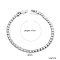 Elegant silver tennis bracelet featuring 3mm round cubic zirconia stones in 17cm length - Silver Clear Round Style (BR26833AS)