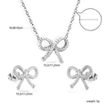 Dettagli del set gioielli farfalla argento con trama a corda e dimensioni - Fiocco Intrecciato (SE261701S) / Argento