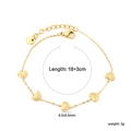 Gold minimalist stainless steel heart bracelet with five textured charms and lobster clasp - Textured Gold Style (BR283901G)