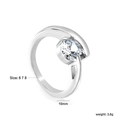 Anello con zircone argento, pietra da 10mm e fascia in acciaio placcato oro 18K - US 6 / Stile Tondo a Semivetta (RI1529A6-8S)