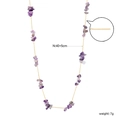 Franse vintage ketting met paarse amethiststenen en een goudkleurige ketting van 40+5cm - Grote Paarse Steen Stijl(NE2E080CG)