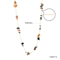 Franse vintage ketting met kleurrijke onregelmatige stenen en gouden ketting 40+5cm - Grote Veelkleurige Steen Stijl(NE2E080MG)