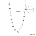 Franse vintage ketting met paarse amethist stenen en een gouden metalen ketting - Paarse Steen Stijl(NE2D750CG)