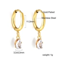 Élégantes boucles d'oreilles en acier doré avec pendentifs en zircone en forme de poire - Goutte Transparente Or (EA57110AG)