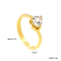 Anello in acciaio inossidabile placcato oro 18K con zircone taglio trilliant e 3 griffe - Ri1526a6-8g / Misura 6