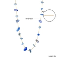 Franse vintage halsketting met onregelmatige blauwe mineraalstenen en gouden ketting - Blauwe Steen Stijl(NE2D750DG)