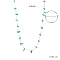 Goudkleurige roestvrijstalen ketting met turquoise steentjes, lengte 40+5cm - Turkoois Steen Stijl(NE2D750KG)