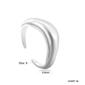 Anello a cupola in argento lucido stile vintage minimalista, larghezza 6,5mm, peso 4g - Stile Specchio Liscio Largo (RI159008S)