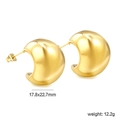 Polished gold thick teardrop earrings in minimalist water drop design for women - Mirror Gold (EA598101G)