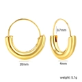 Orecchini a cerchio dorati minimalisti con diametro 20 mm e finitura in metallo lucido - Cerchio Dorato Spesso (EA334801G)