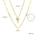 Conjunto de collar de doble capa dorado con colgante de mariposa y piedra de circón - Estilo de Mariposa de Doble Capa Dorado (NE2E640AG)