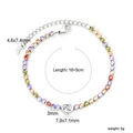 Colorful zircon tennis bracelet with heart stone and moon charm in stainless steel - Multi-Color Heart & Moon Style (BR28580MS)