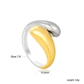 Two-tone stainless steel crossover teardrop ring in silver and gold, size 7/8 - US 7 / Gold and Silver Dual Tone Style (RI127807-8M)
