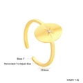 Dettaglio dell'anello aperto placcato oro 18K con motivo a stella e zircone misure - Stile Aperto in Oro con Motivo a Stella (RI1642A7G)