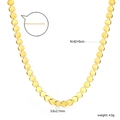 Dettaglio della collana a maglie dorate con maglie 3,6x2,7mm e catena di estensione 42+5cm - Collana a Catena con Dischi Dorata (NE2F4901G)