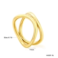 Dettagli che mostrano dimensioni 11mm e taglie 6 7 8 su anello geometrico dorato - US 6 / Oro (RI158606-8G)