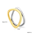 Anelli a doppia fascia intrecciata in acciaio inossidabile lucido, oro e argento - US 7 / Bicolore Oro Argento (RI158606-8M)